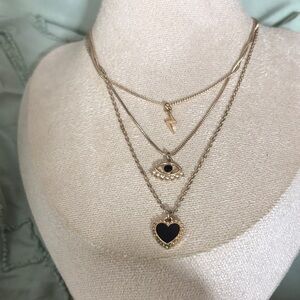 Gold and Black Layered Necklace Set